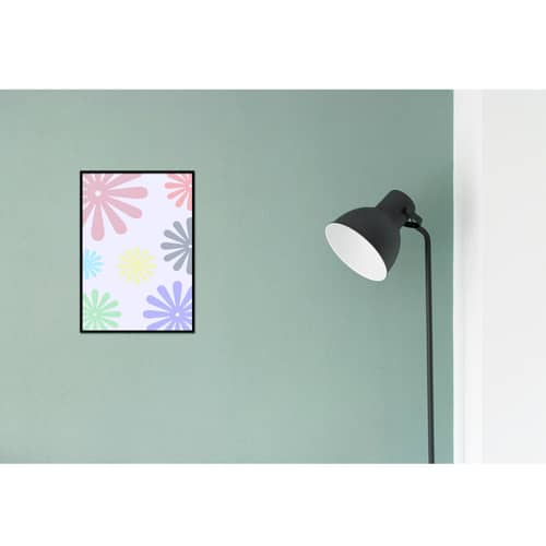 Floral Pattern Glass Framed Wall Poster Large Size