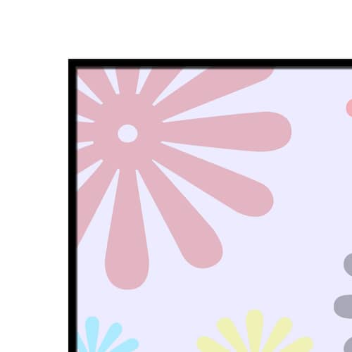Floral Pattern Glass Framed Wall Poster Large Size