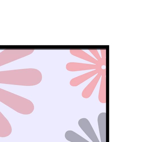 Floral Pattern Glass Framed Wall Poster Large Size
