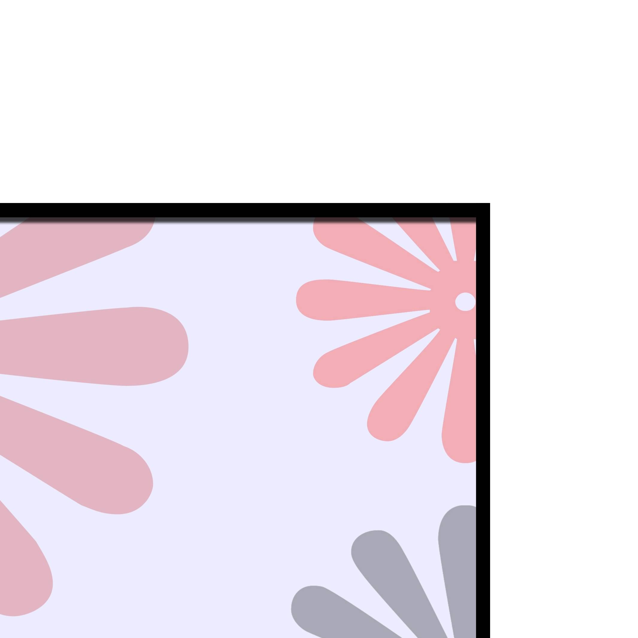 Floral Pattern Glass Framed Wall Poster Large Size