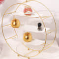 Gold Metal & White 3 Tier Round Cup Cake Stand For Home, Serving Snack - rear_view