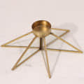 Metal & Glass Tea Light Candle Holder Gold Star Shape For Home Decoration, Table Centerpiece - photo