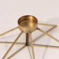 Metal & Glass Tea Light Candle Holder Gold Star Shape For Home Decoration, Table Centerpiece - top_view