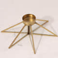 Metal & Glass Tea Light Candle Holder Gold Star Shape For Home Decoration, Table Centerpiece - rear_view