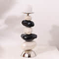 Decorative Pillar Candle Holder Modern Candlestick Holders With Multicolour Stone Shape For Home Decoration - photo