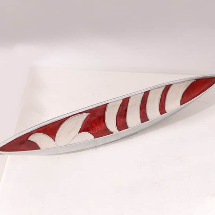 Antique Metal Multicolour Color Leaf Shape Serving Snack Platter for Home Decoration Table Top ( Set Of 2 ) - front_view