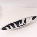 Antique Metal White & Black Color Leaf Shape Serving Snack Platter for Home Decoration Table Top - photo