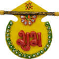 Wooden & Paper Mache Shubh-Labh With Kundan Work Decorative Showpiece - top_view