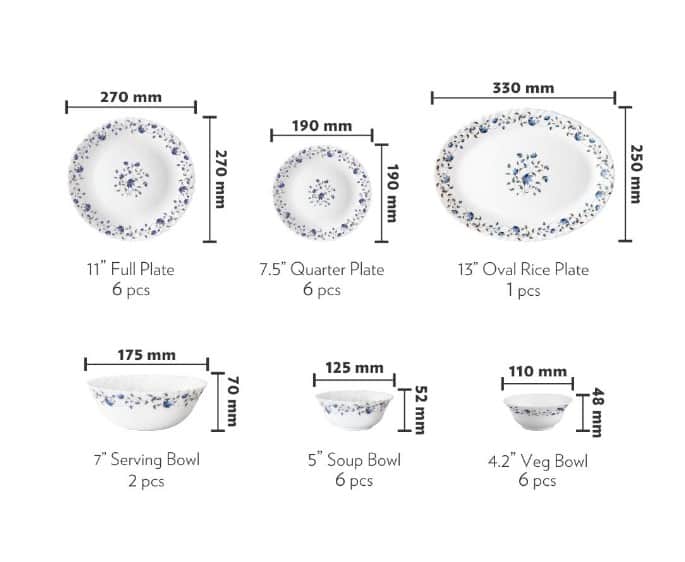Classic Dinner Set of 27-Pieces - top_view