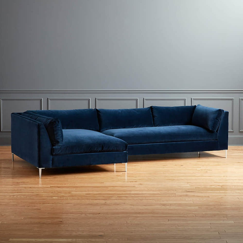 Ruwais Blue Velvet Sofa Set - photo