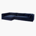 Ruwais Blue Velvet Sofa Set - top_view