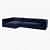 Ruwais Blue Velvet Sofa Set - top_view