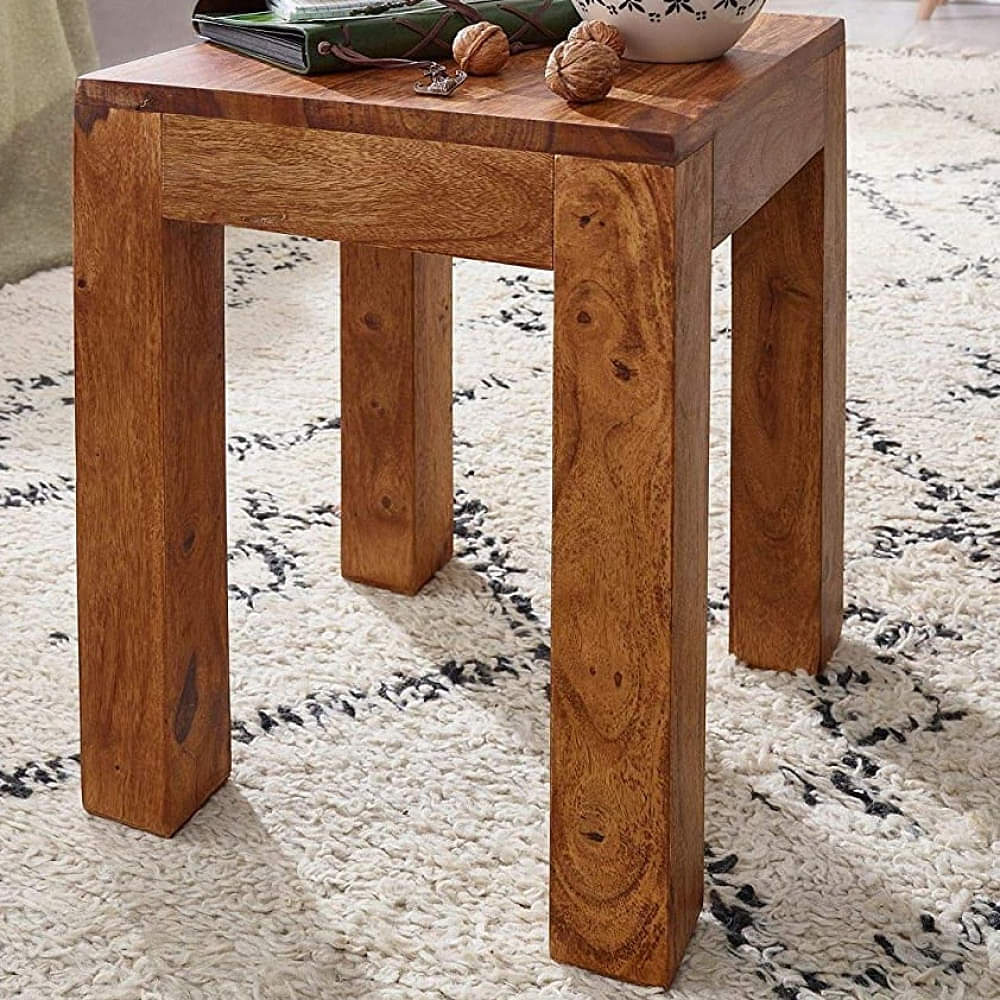 Solid Wood Side Table - photo