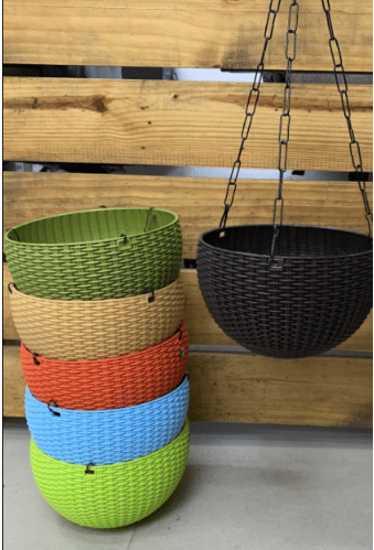 Hanging Plant Container Euro 8" - Set of 6 - rear_view