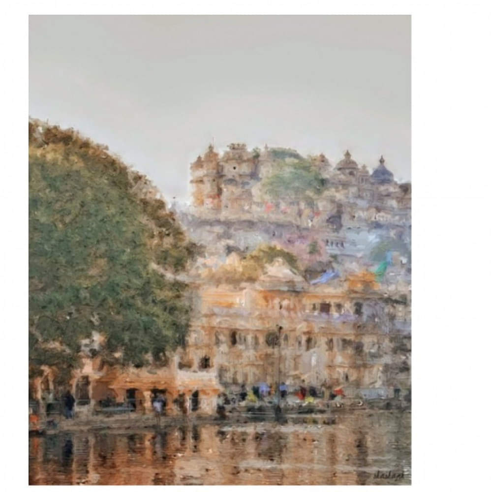 Udaipur lake Wall Painting - photo