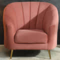 Nara One Seater Velvet Sofa Blush Pink - photo