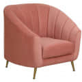 Nara One Seater Velvet Sofa Blush Pink - top_view