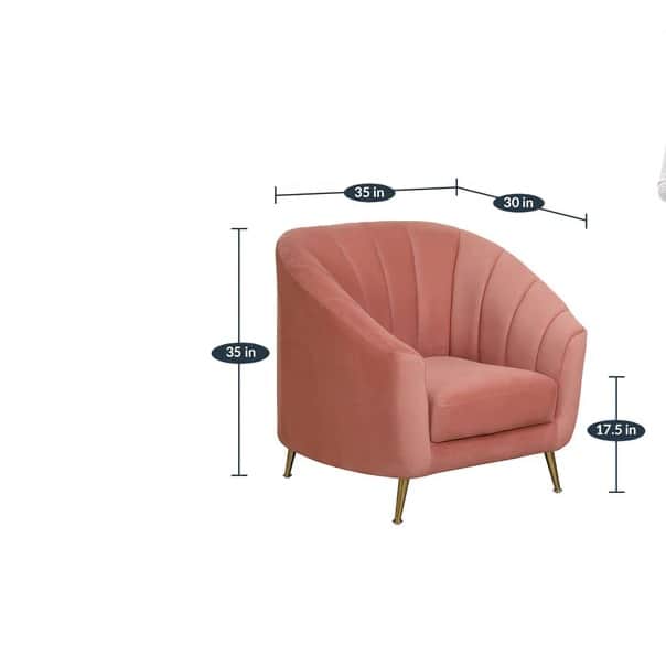 Nara One Seater Velvet Sofa Blush Pink - rear_view