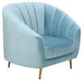 Nara 1 Seater Velvet Sofa In Sky Blue - front_view