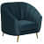 Nara Velvet Sofa In Teal Blue - front_view