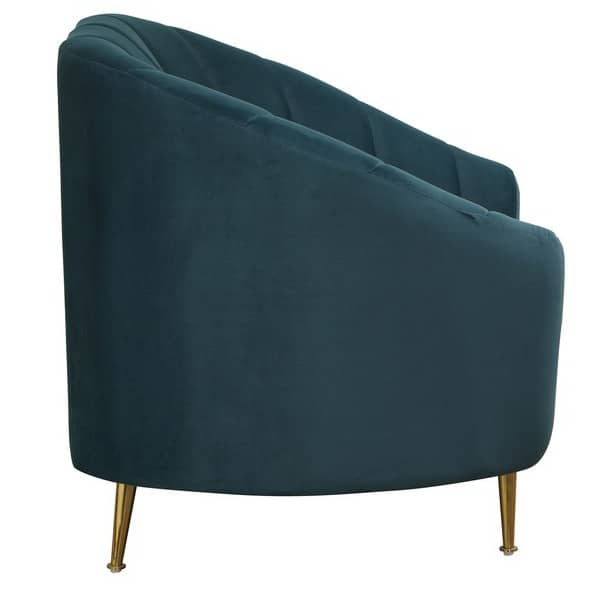 Nara Velvet Sofa In Teal Blue