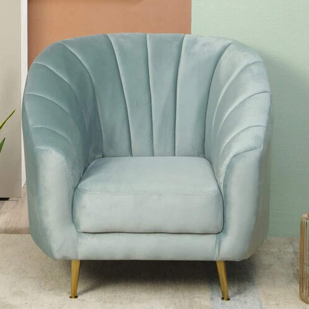 Nara Velvet Sofa In Mint Green - photo