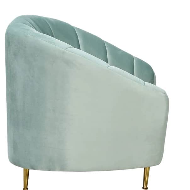 Nara Velvet Sofa In Mint Green - rear_view