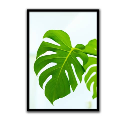 Palm Leaves  Poster With Glass Framed Wall Painting