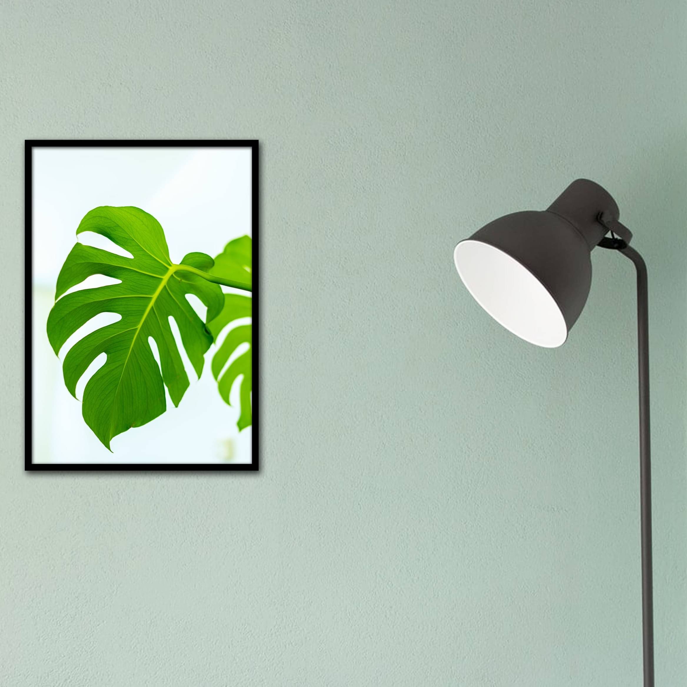 Palm Leaves  Poster With Glass Framed Wall Painting