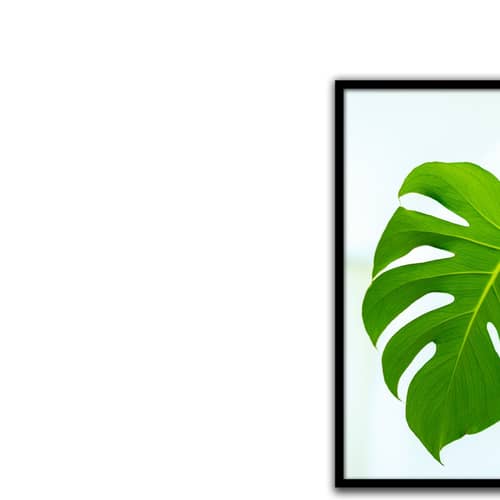 Palm Leaves  Poster With Glass Framed Wall Painting