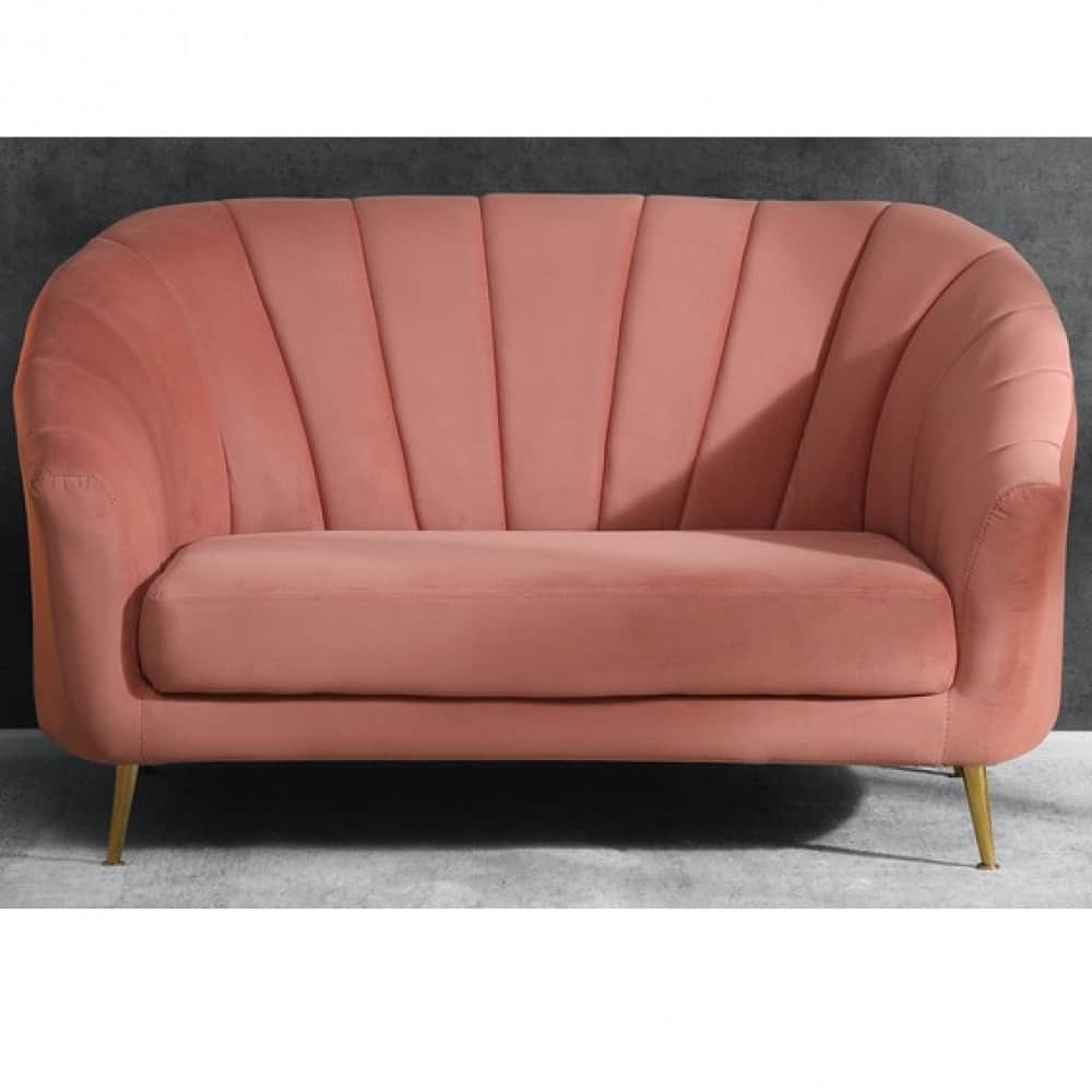 Nara 2 Seater Velvet Sofa in Blush Pink - photo