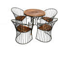 Patio Furniture Set Wood and Iron - photo
