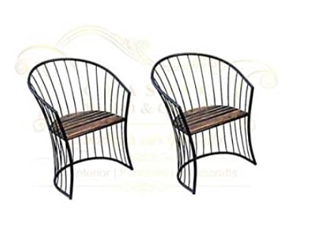 Patio Furniture Set Wood and Iron