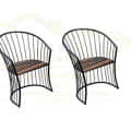 Patio Furniture Set Wood and Iron - rear_view