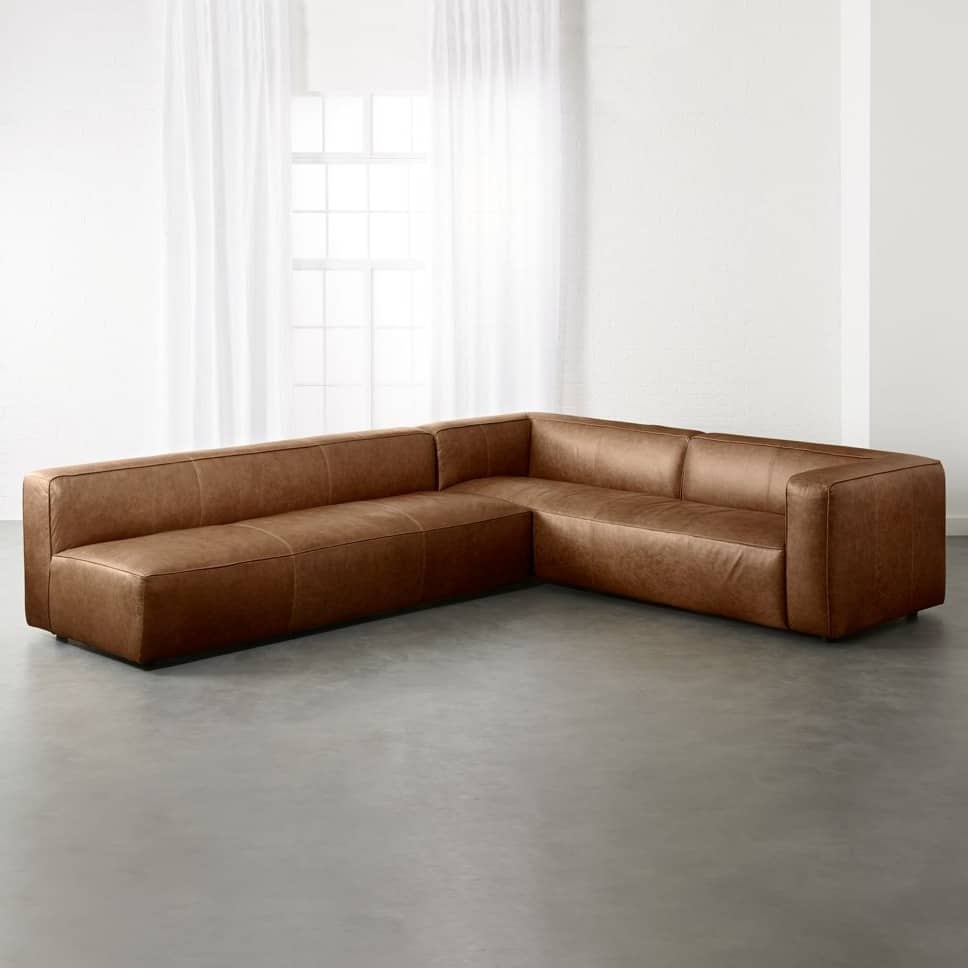 Cocoa L Shape Leather Sofa