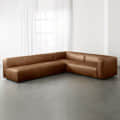 Cocoa L Shape Leather Sofa - photo