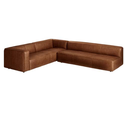 Cocoa L Shape Leather Sofa