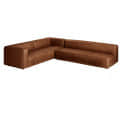 Cocoa L Shape Leather Sofa - top_view