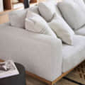 Oyster Beige Textured 5-Seating Sofa - front_view