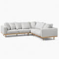 Oyster Beige Textured 5-Seating Sofa - top_view