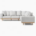 Oyster Beige Textured 5-Seating Sofa - left_view