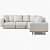 Oyster Beige Textured 5-Seating Sofa - left_view