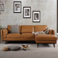 Deoxy Brown Buff Leather 4-Seater Sofa - photo