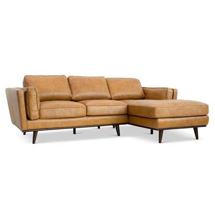 Deoxy Brown Buff Leather 4-Seater Sofa