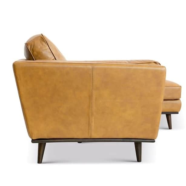 Deoxy Brown Buff Leather 4-Seater Sofa - rear_view