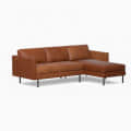 Brown Buff Leather 4-Seater Sofa - rear_view