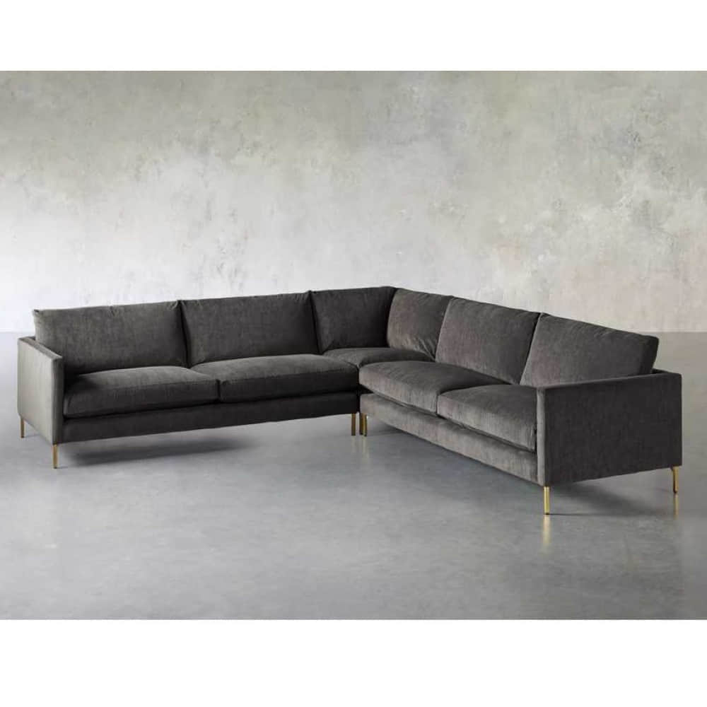 Yolo Dark Grey 5-Seater Cushioned Sofa - photo