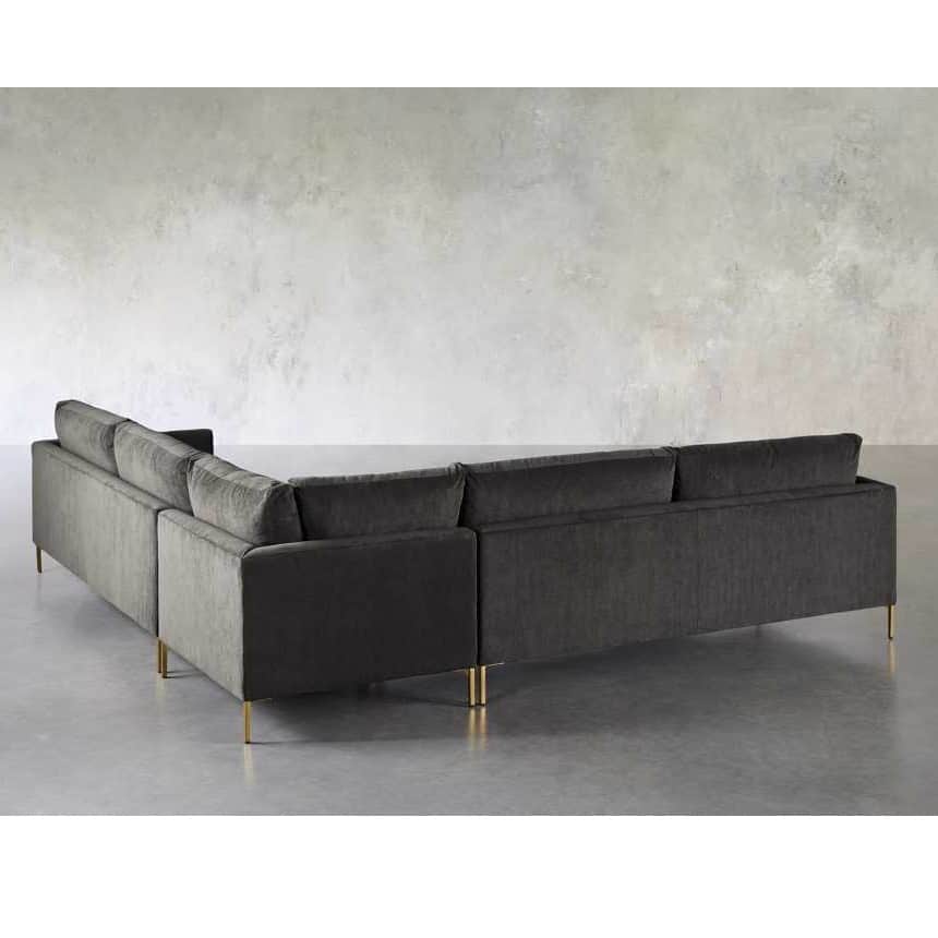 Yolo Dark Grey 5-Seater Cushioned Sofa - rear_view