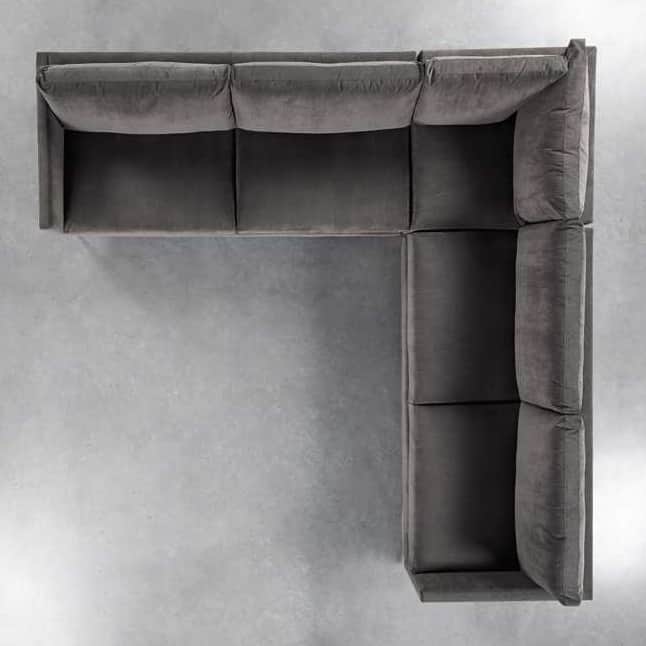 Yolo Dark Grey 5-Seater Cushioned Sofa - left_view