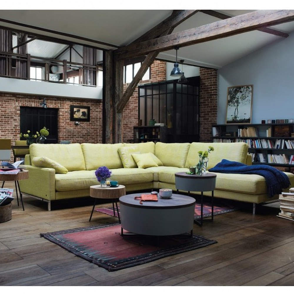 Hamilton Yellow Textured Jute Sofa - photo